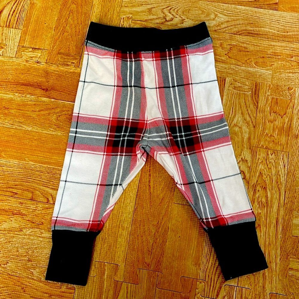 NWT Health&hand kids cotton 12 month multi holiday plaid pants